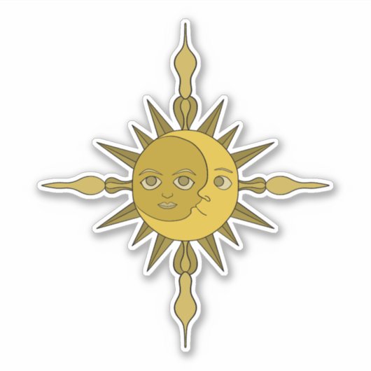 De Zon en de Maan Sticker (Voorkant)