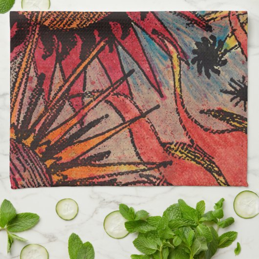 De zon en de maan theedoek (Gevouwen)