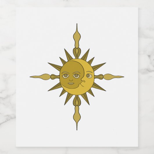 De Zon en de Maan Wijn Etiket (Enkel label)