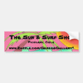 De zon en de Surf winkel Bumpersticker (Voorkant)