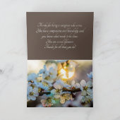 De zon en Japanse abrikozenbloemen Bedankkaart (Binnen)