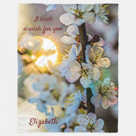 De zon en Japanse abrikozenbloemen Fleece Deken