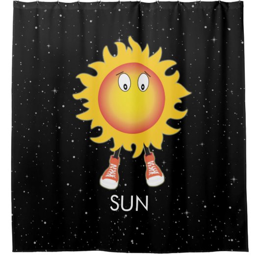 De zon en sterren in de ruimte douchegordijn (Voorkant)