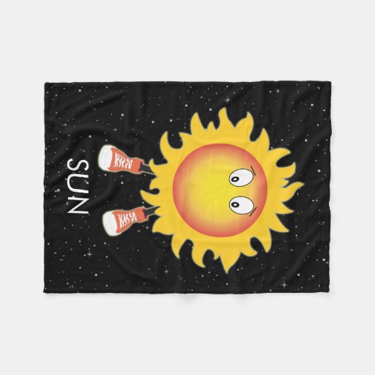 De zon en sterren in de ruimte fleece deken (Voorkant (Horizontaal))