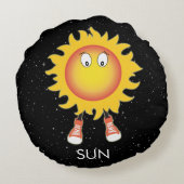 De zon en sterren in de ruimte rond kussen (Achterkant)