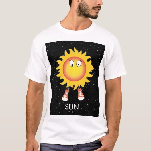 De zon en sterren in de ruimte t-shirt (Voorkant)