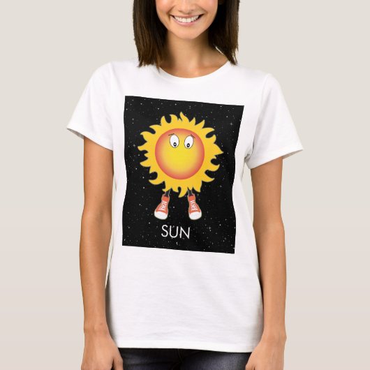De zon en sterren in de ruimte t-shirt (Voorkant)