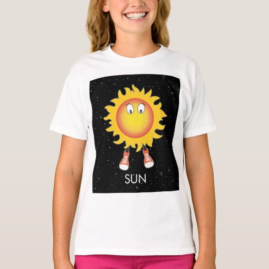 De zon en sterren in de ruimte t-shirt (Voorkant)