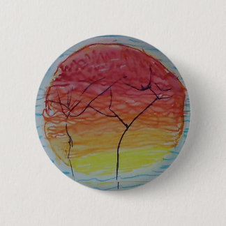 De zon gaat onder op je shirt. ronde button 5,7 cm