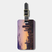 De zon gaat over de skyline van Chicago Bagagelabel (Voorkant verticaal)