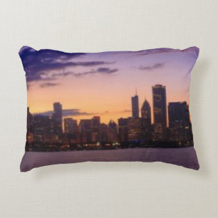 De zon gaat over de skyline van Chicago Decoratief Kussen