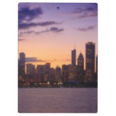 De zon gaat over de skyline van Chicago Klembord (Achterkant)