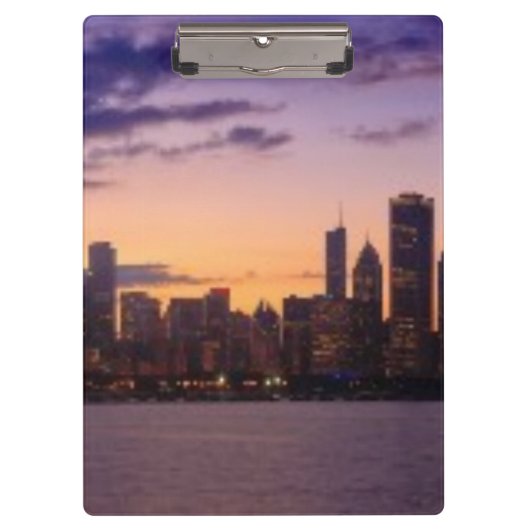 De zon gaat over de skyline van Chicago Klembord (Voorkant)