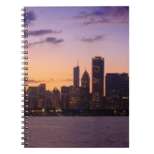 De zon gaat over de skyline van Chicago Notitieboek (Voorkant)