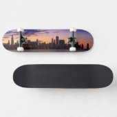 De zon gaat over de skyline van Chicago Persoonlijk Skateboard (Horizontaal)