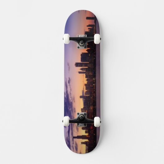 De zon gaat over de skyline van Chicago Persoonlijk Skateboard (Voorkant)