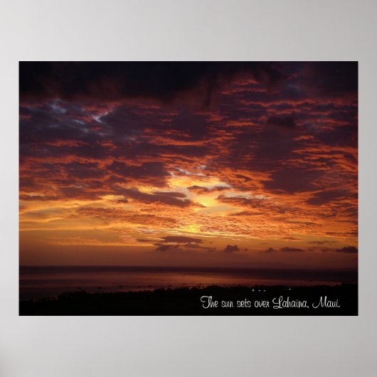 De zon gaat over Lahaina, Maui Poster (Voorkant)
