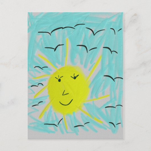 De zon in de lucht briefkaart (Voorkant)