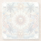 De zon in het paradijs glazen onderzetter (Achterkant)