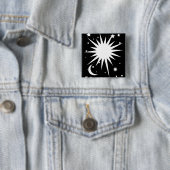 De zon is niet geel vierkante button 5,1 cm (In situ)