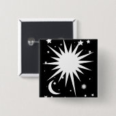 De zon is niet geel vierkante button 5,1 cm (Voorkant /achterkant)