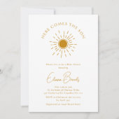 De zon komt hier op het Baby shower Son Kaart (Voorkant)