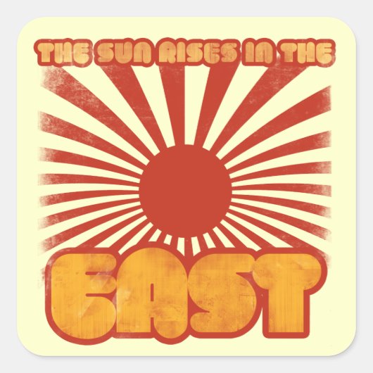 De zon komt op in het oosten vierkante sticker (Voorkant)