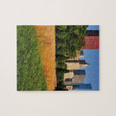 De zon, komt uit prairie als gras legpuzzel (Horizontaal)
