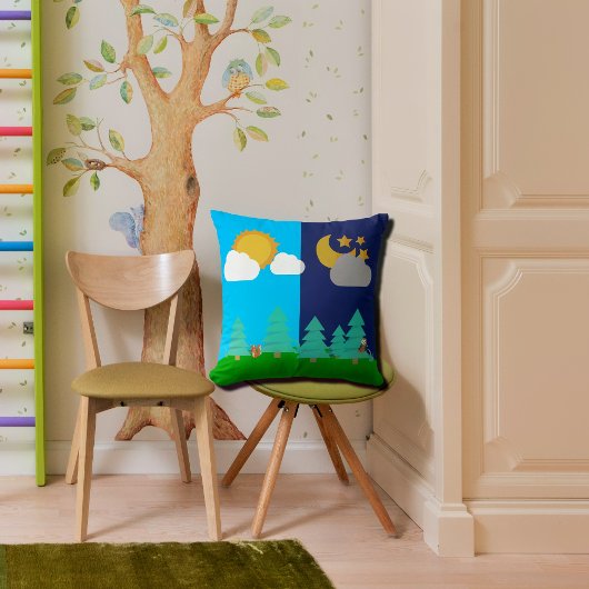 De Zon & Maan in het bossen Sierkussen