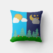De Zon & Maan in het bossen Sierkussen (Voorkant)