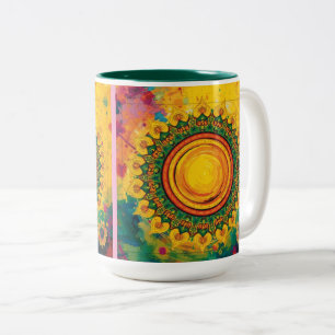 De Zon - Mok, Kop, Drinkgerei Tweekleurige Koffiemok