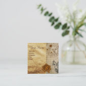 DE ZON ,MOON EN BASILISK BRUIN WAS AFDICHTING MONO VIERKANTE VISITEKAARTJE (Staand voorkant)