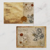 DE ZON ,MOON EN BASILISK BRUIN WAS AFDICHTING MONO VISITEKAARTJE (Voorkant / Achterkant)