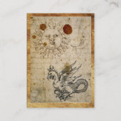 DE ZON ,MOON EN BASILISK BRUIN WAS AFDICHTING MONO VISITEKAARTJE (Achterkant)