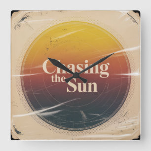 De Zon Najaagden Vierkante Klok