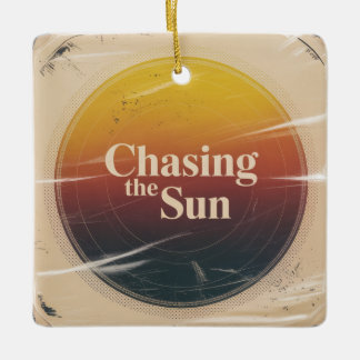 De zon najagen keramisch ornament