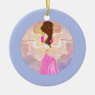 "De zon onder ogen zien" Angel Art Keramisch Ornament