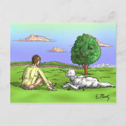 De Zon op hun rug Briefkaart (Voorkant)