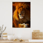 De zon opmaken, koning van de Oerwoud Leeuw II Poster (Keuken)