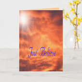 De zon raysJust gelooft godsdienstige groet Kaart (Gele Bloem)