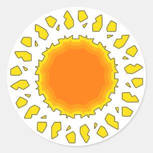 De zon ronde sticker
