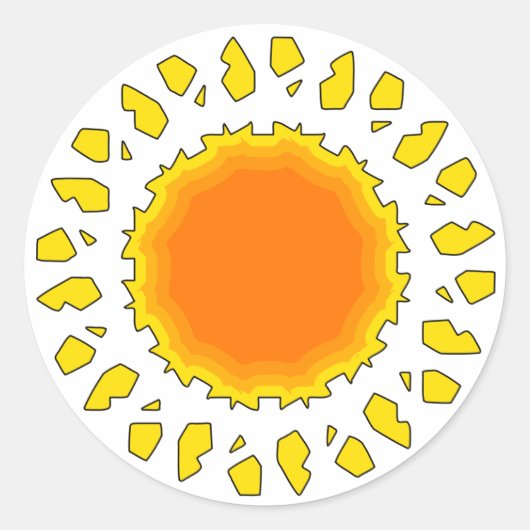 De zon ronde sticker (Voorkant)