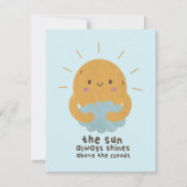 De zon schijnt altijd boven de wolken notitiekaartje (Voorkant)