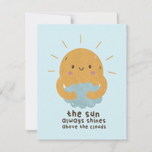 De zon schijnt altijd boven de wolken notitiekaartje (Voorkant)