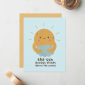 De zon schijnt altijd boven de wolken notitiekaartje (Voorkant / Achterkant in situ)