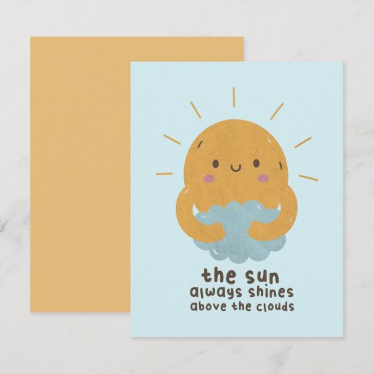 De zon schijnt altijd boven de wolken notitiekaartje (Voorkant / Achterkant)