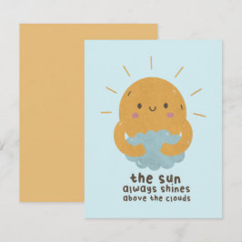 De zon schijnt altijd boven de wolken notitiekaartje