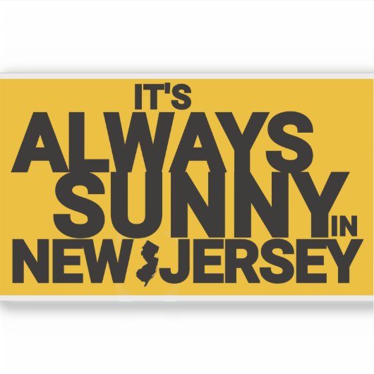 DE ZON SCHIJNT ALTĲD IN NEW JERSEY STICKER (Voorkant)