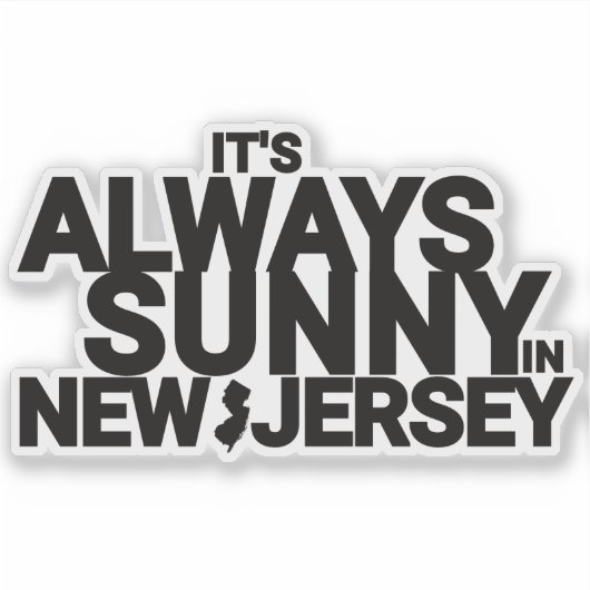DE ZON SCHIJNT ALTJD IN NEW JERSEY STICKER (Voorkant)