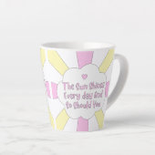 De zon schijnt elke dag en jij ook 1 latte mok (Rechterhoek)